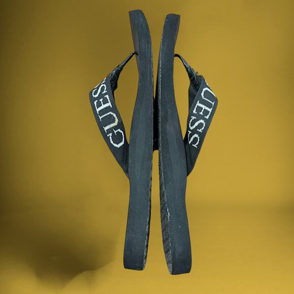 Guess Flip Flops Sz 10.5-11 (11") Preppy Metal G Thongs Beach Core Vacation Goth - Picture 7 of 8